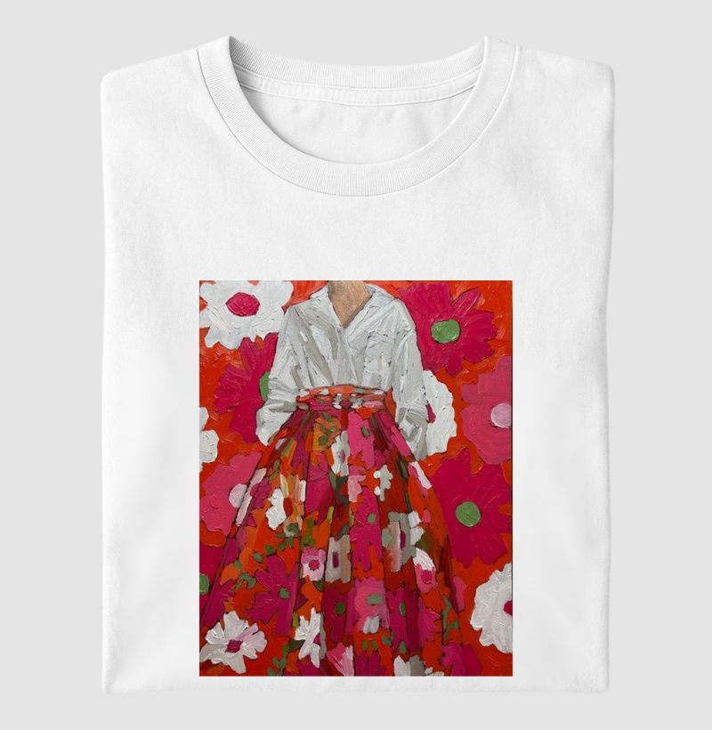 Red Skirt & White Flowers