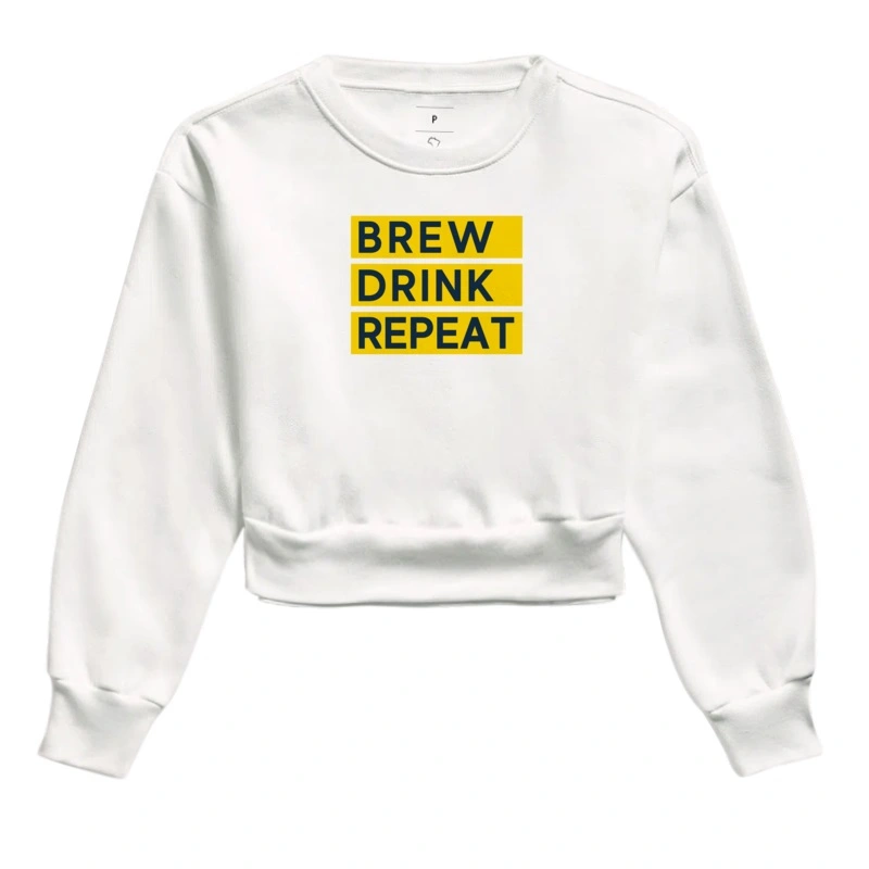 Moletom Cropped Brew Drink Repeat
