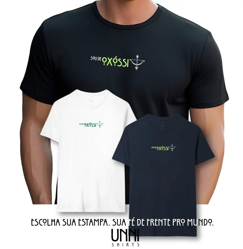 Camiseta Sou de Oxóssi Sombreada Preta Masc.