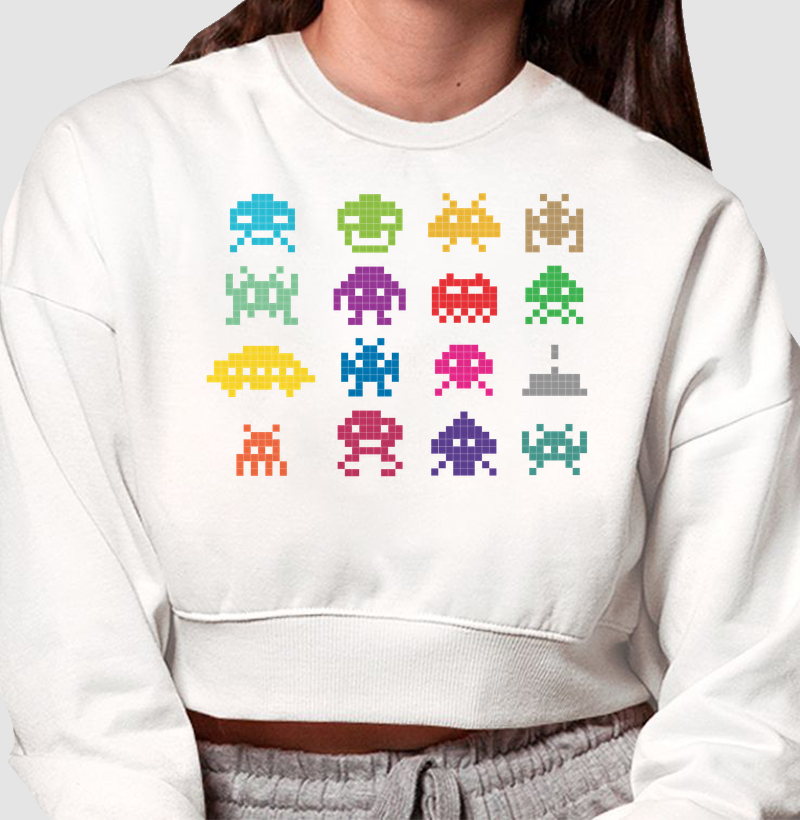 Color Pixel Aliens – Think Tee