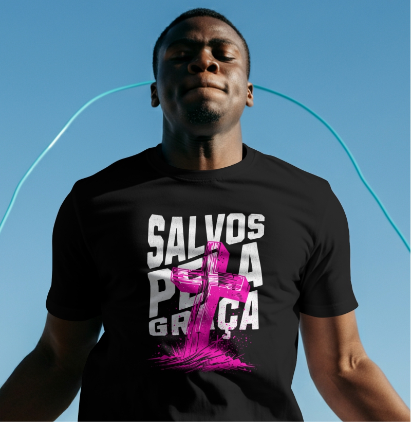 Camiseta salvos pela graça
