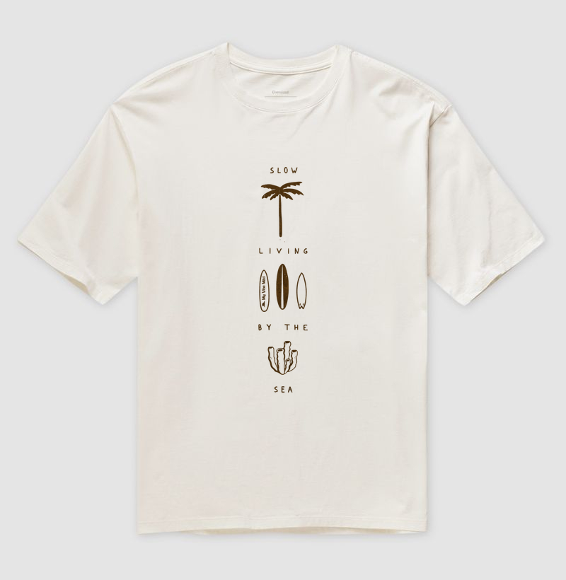 Camiseta Oversized - No Ritmo do Mar