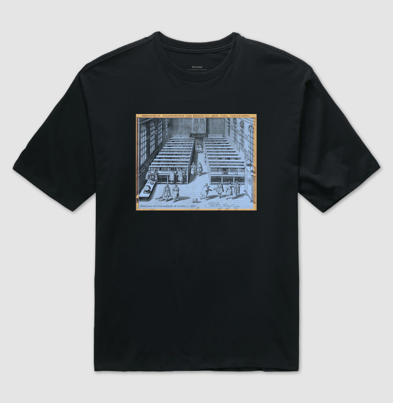 Camiseta Oversized Biblioteca da Universidade de Leiden, 1610