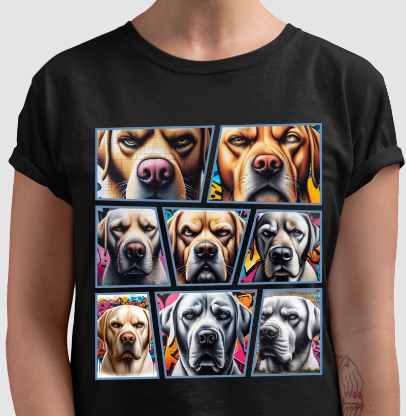 Camiseta Labrador Retriever Graffiti e Arte de Rua!