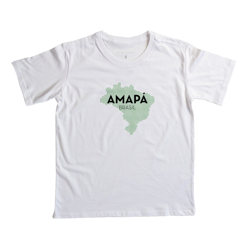 Camiseta Infantil Amapá Estado Mapa Brasil