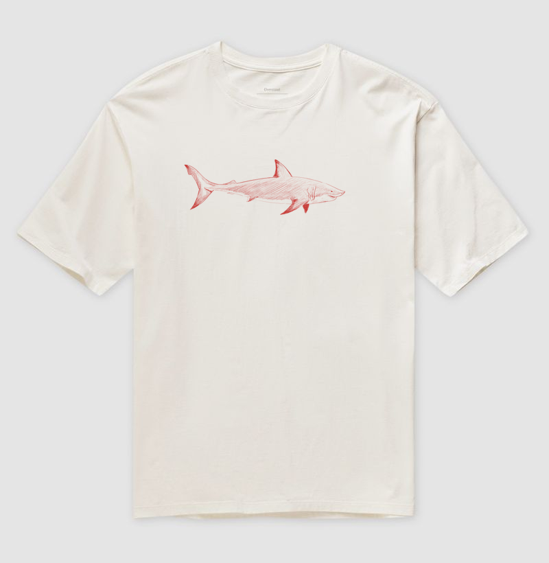 Red shark sketch illustration
