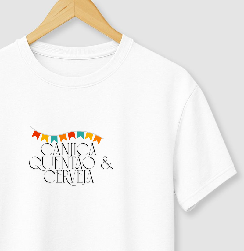 Camiseta para festa junina | Canjica, Quentão e Cerveja | Personalizada