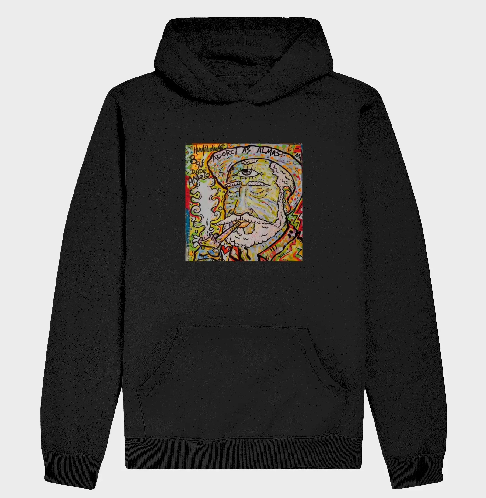Moletom Hoodie - unissex 100% Algodão - Preto velho