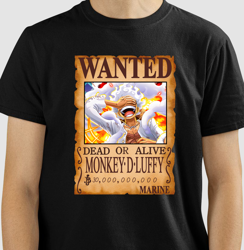 Camiseta Wanted Monkey D. Luffy – One Piece