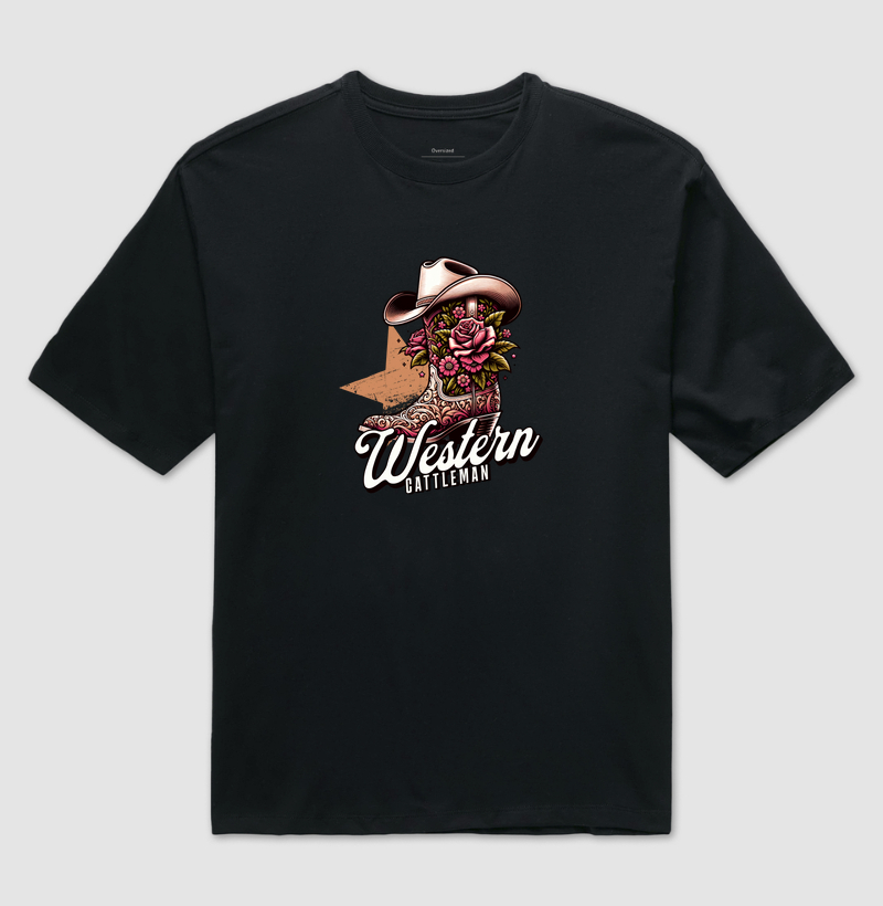 Camiseta Oversized Western Feminina