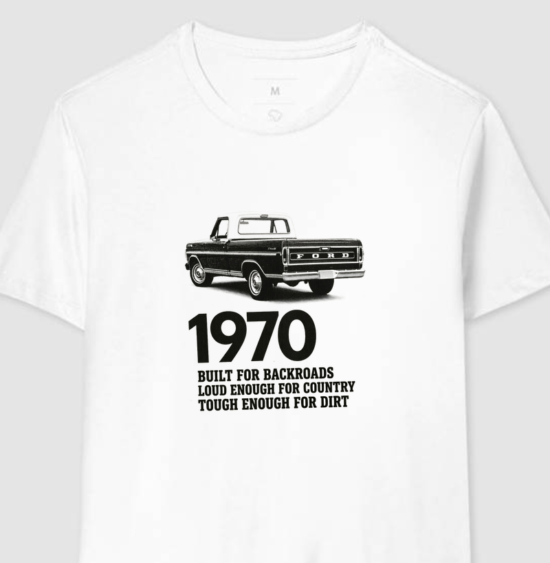 Camiseta Ford 1970 – Built for Backroads