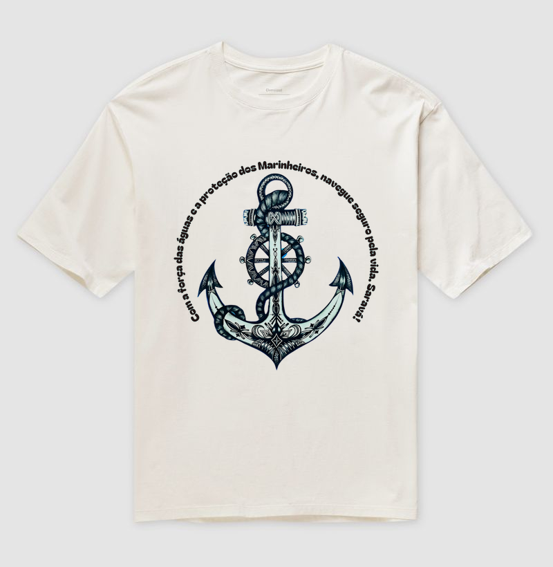 Camiseta Oversize Proteção dos Marinheiros 100% Algodão
