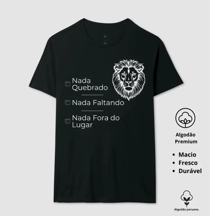 Camiseta Animalis Nada Quebrado 100% Algodão Peruano