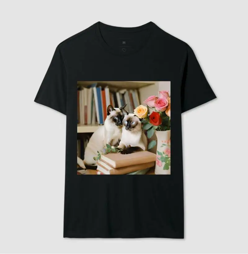 SIAMESES, FLORES E LIVROS 4