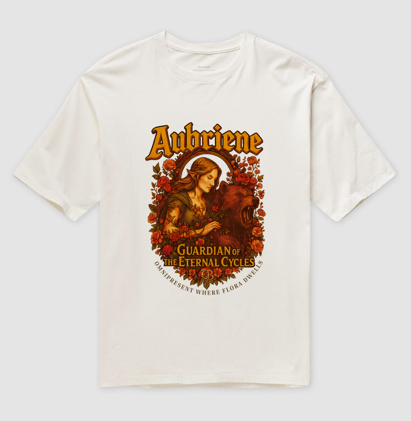 100%  Algodão Oversized - Aubriene: Guardian of the Eternal Cycles
