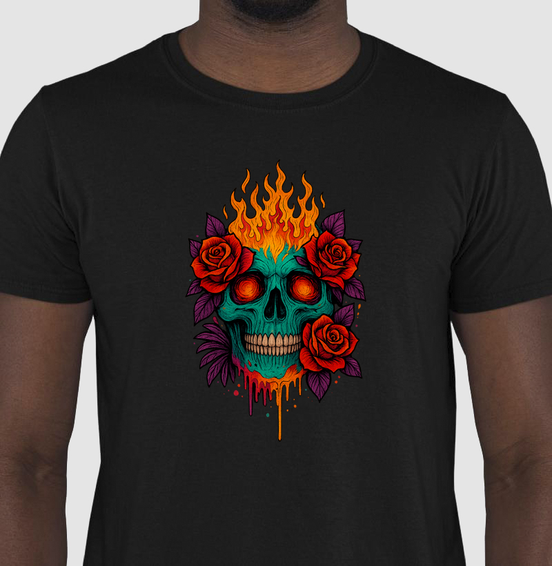 Caveira Rose & Fire