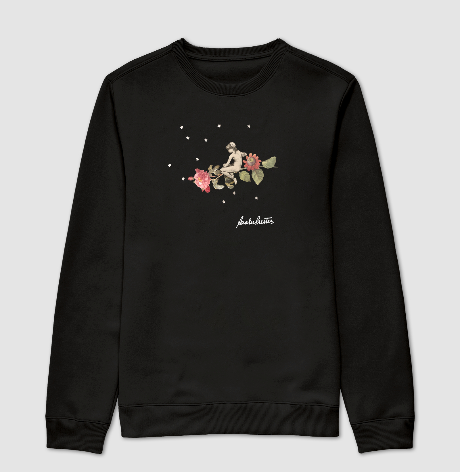 MENINA NUMA FLOR DE MARACUJÁ.