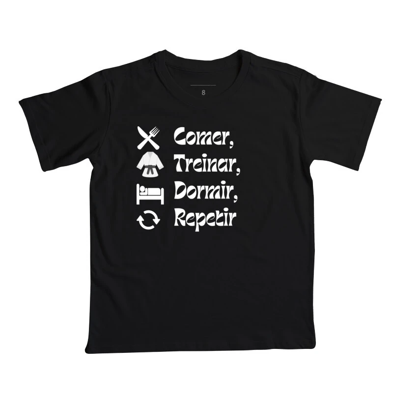 Camiseta Comer, Treinar, Dormir - Infantil