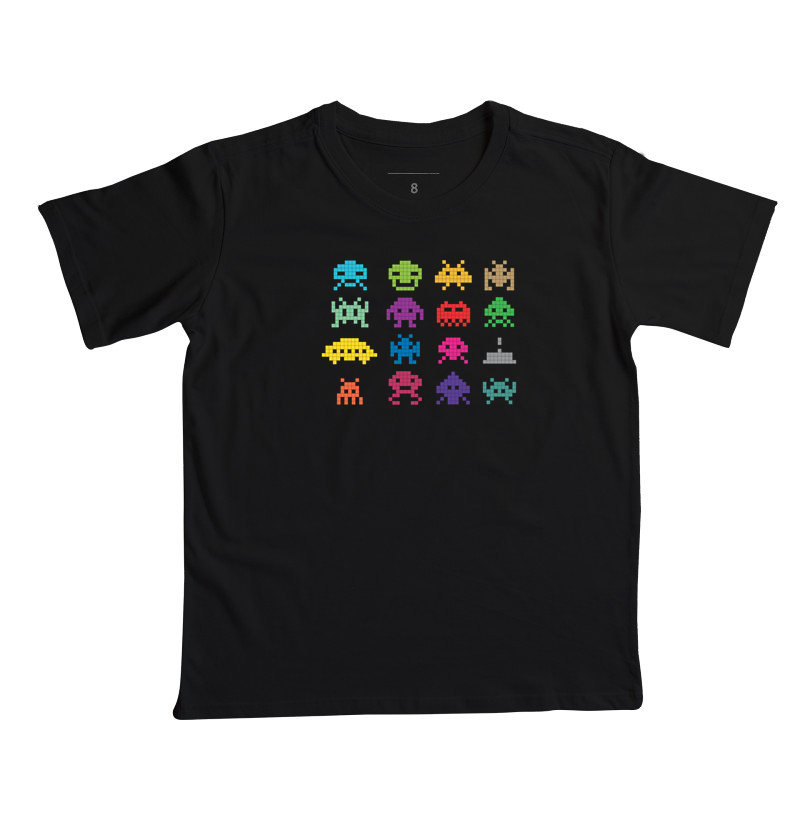 Color Pixel Aliens – Think Tee