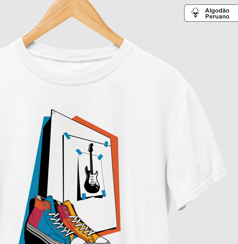 Camiseta Peruana Tênis & Guitarra — Poster Rock | Posto80