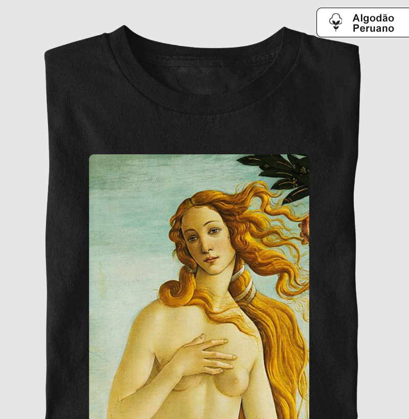 Camiseta Algodão Peruano Deusa do Amor: Vênus por Botticelli