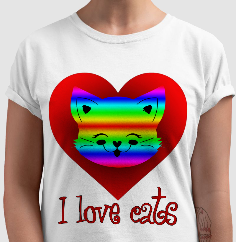 I Love Cats - Estampa Colorida e Divertida