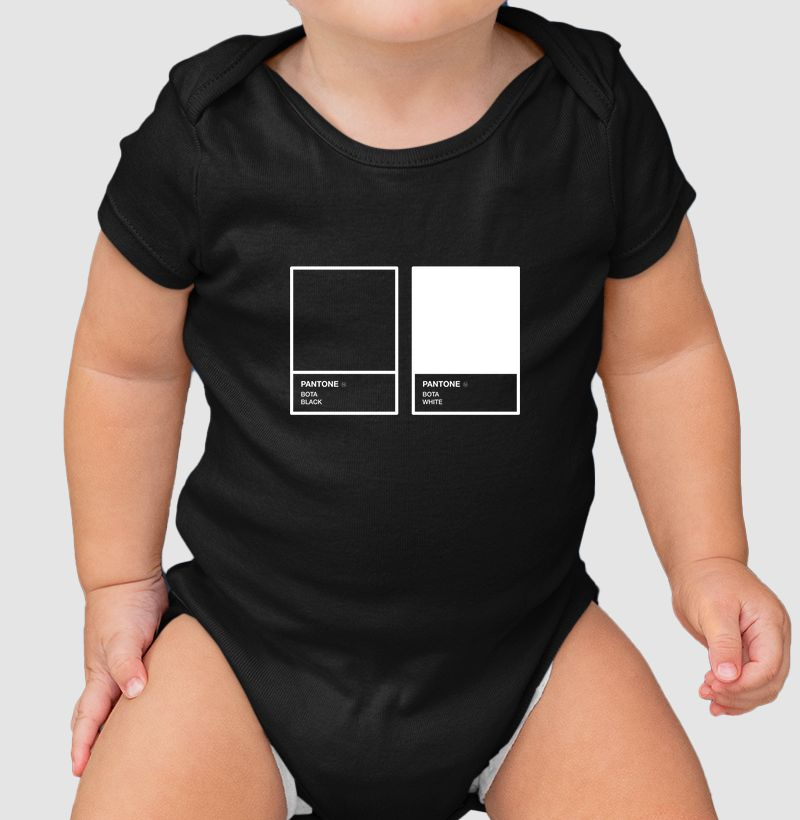 Body Infantil Pantone Black and White