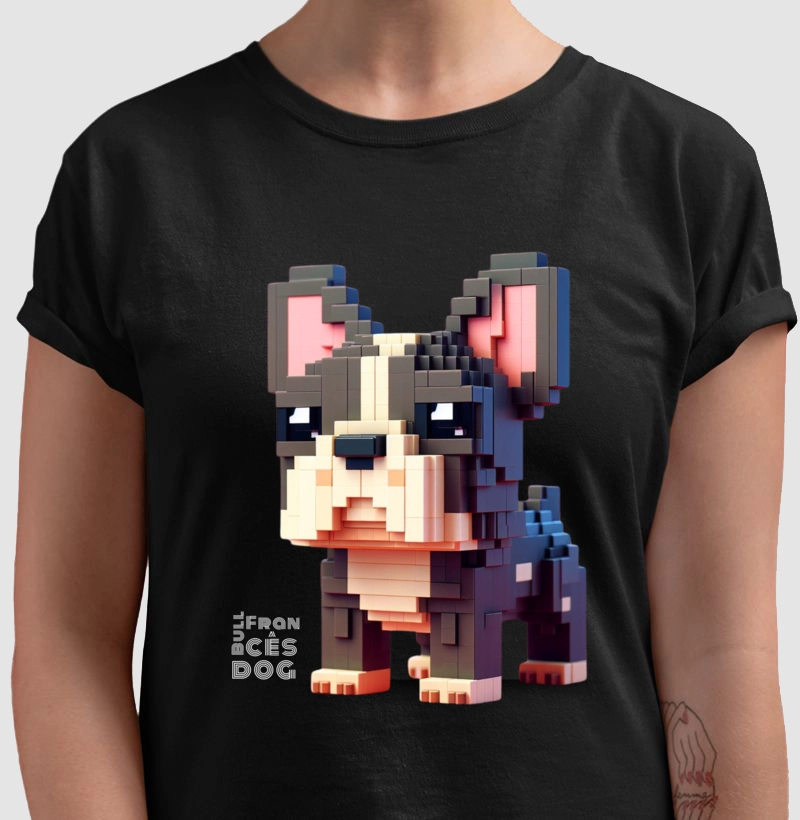 Camiseta Bulldog Francês estilo bloco de montar!