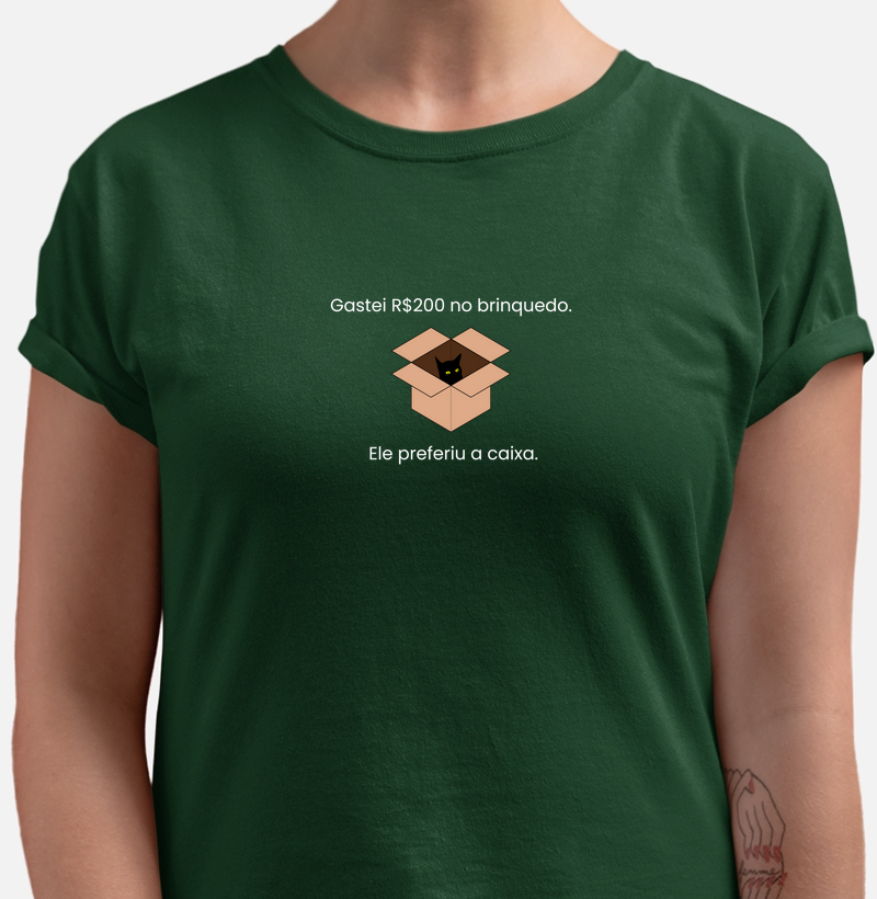 Camiseta- Ele preferiu a caixa.