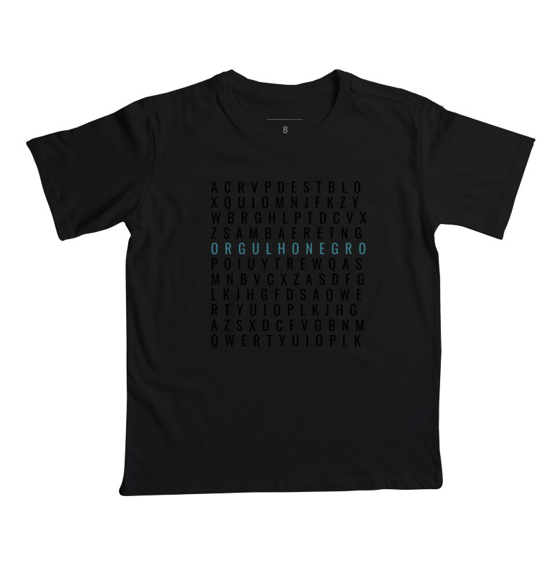 Camiseta Caça Palavras - Orgulho Negro