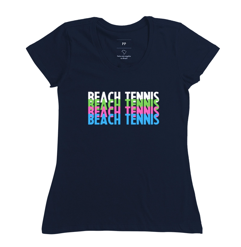 Camiseta beach tennis frases coloridas 