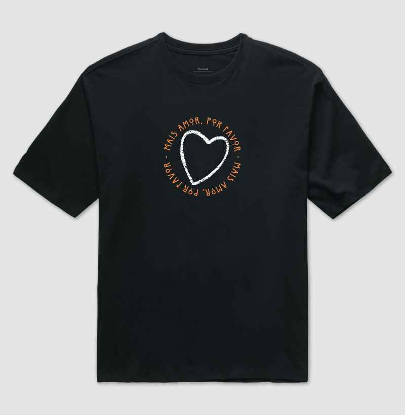 Estampa Coração Mais Amor - Preto Masc.