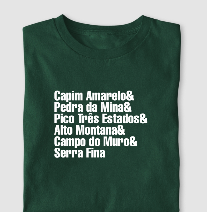 Camiseta pontos da Serra Fina