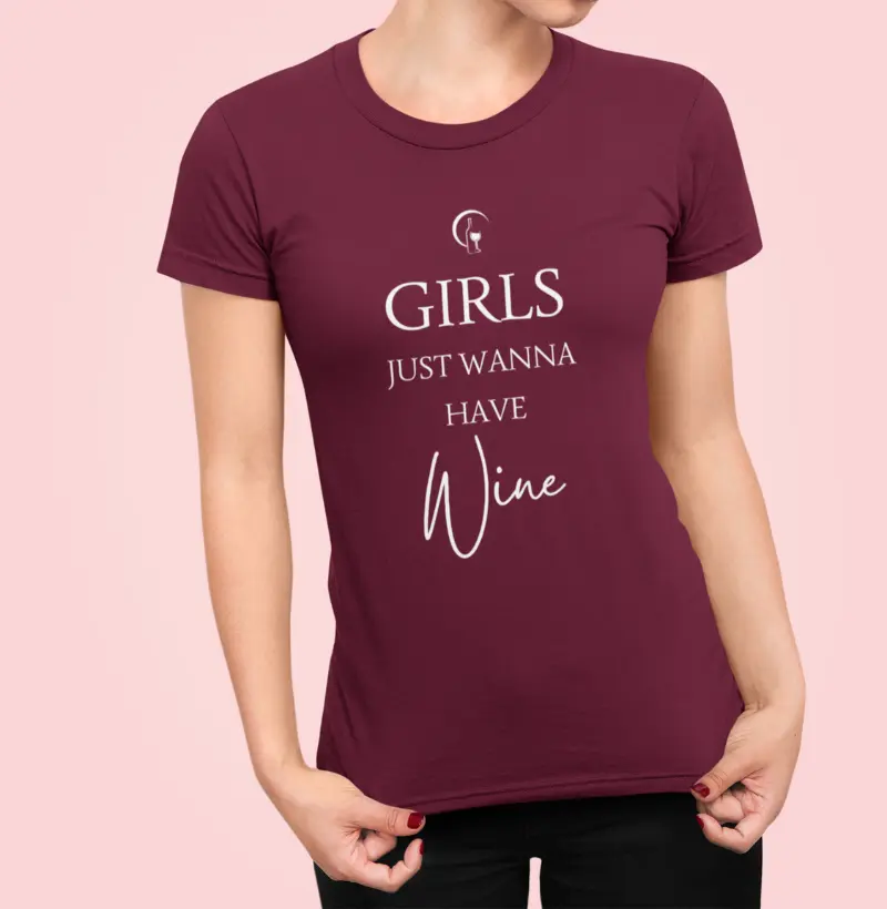 Camiseta Feminina Girls Just Wanna Have Wine