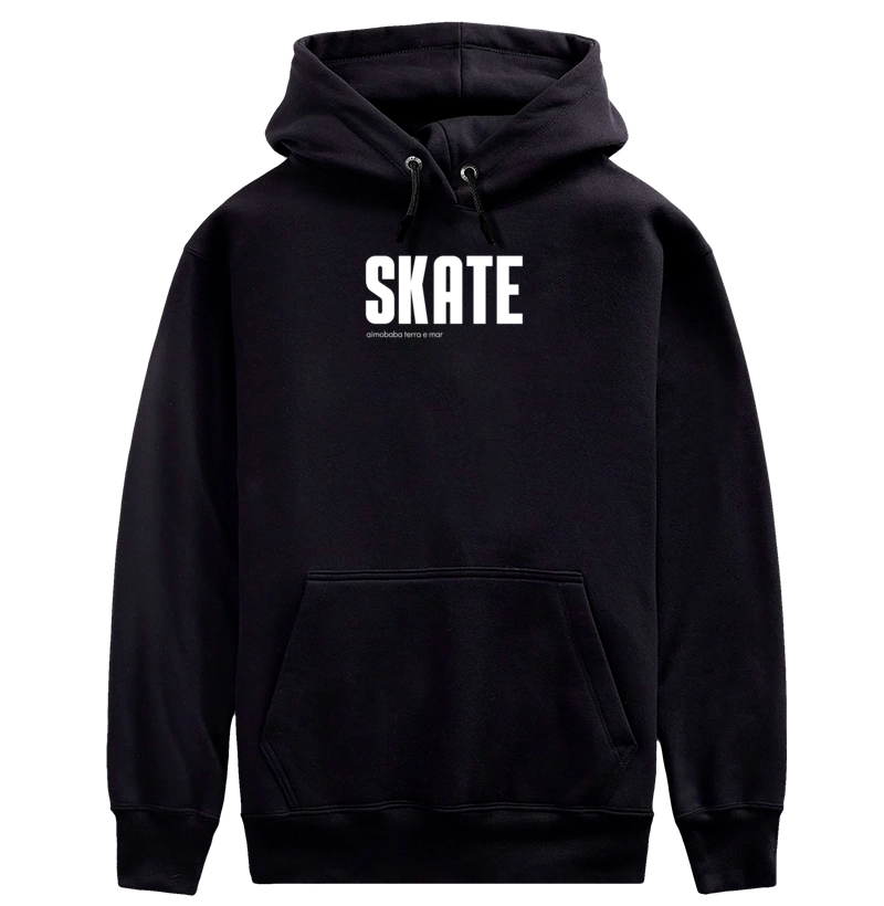 Moletom SKATE com capuz preto