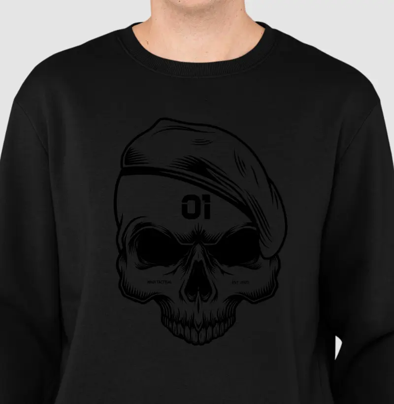 MK01 Caveira toda preta logo