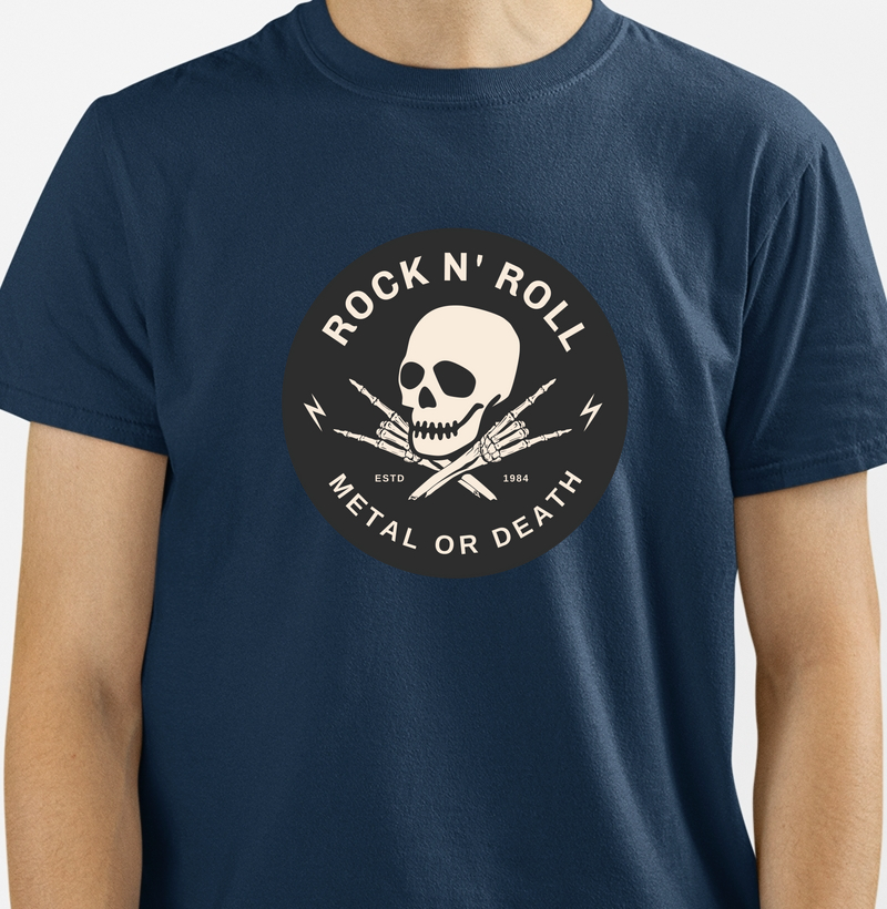 Rock N’ Roll Metal or Death: Camiseta - Estilo e Atitude para Fãs do Metal