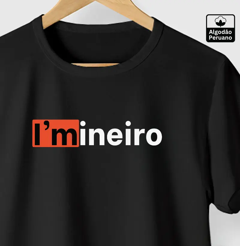 Camiseta Masculina I Amineiro - Algodão PIMA Peruano - Qualidade Reserva Ink