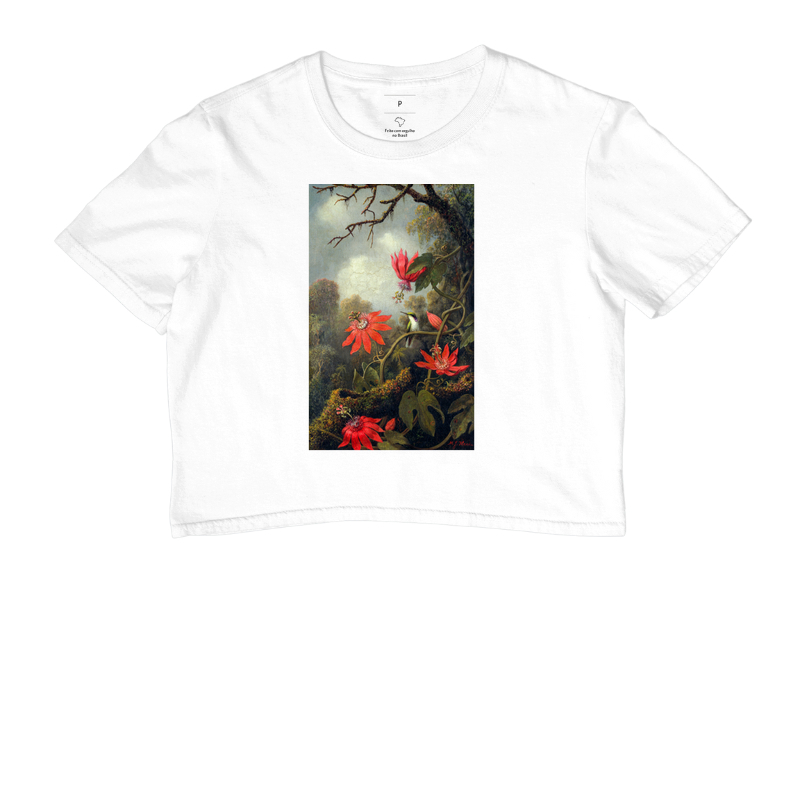 Hummingbird and Passionflowers