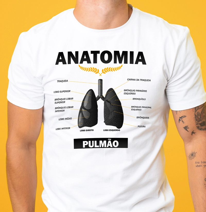 Camiseta Anatomia Pulmão Humano - masculina