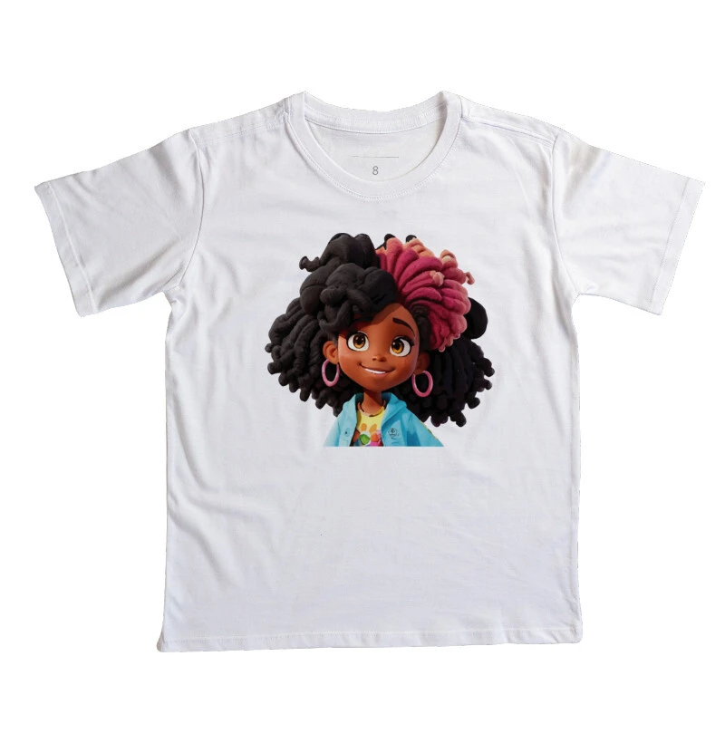 Menina Negra mecha colorida