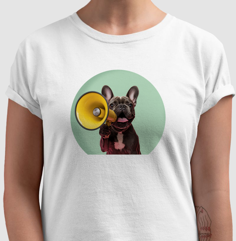 Buldog com Megafone – Estampa Criativa e Cheia de Atitude | TODAY