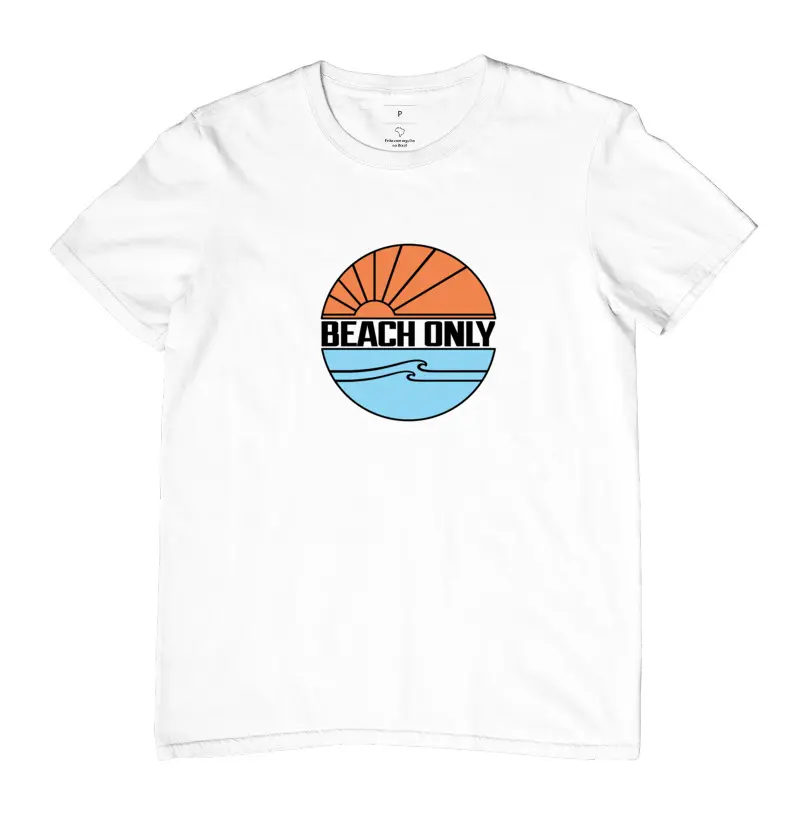 Camiseta Sunset Estampa Grande Branca