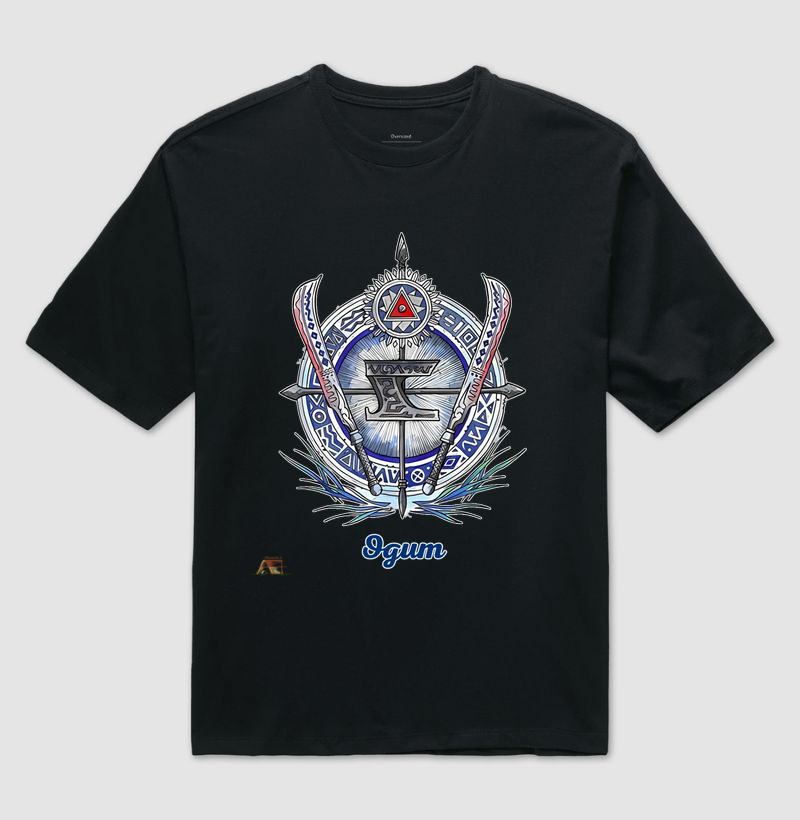 Camiseta Aruanda ê Armas de Ogum Caminhos Abertos em Algodão Premium
