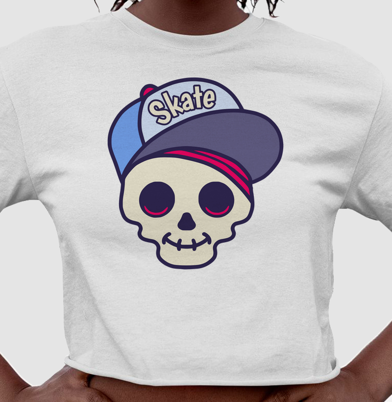 Caveiras Fofas 01 - Skate Cropped