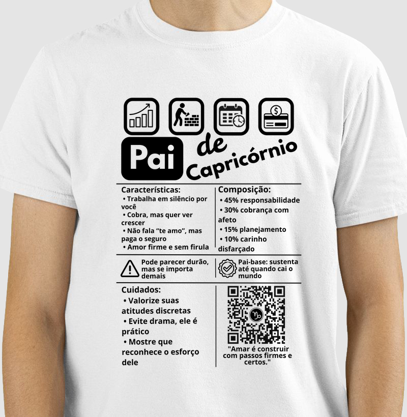 Camiseta Pai de Capricórnio – Amor que Constrói e Sustenta