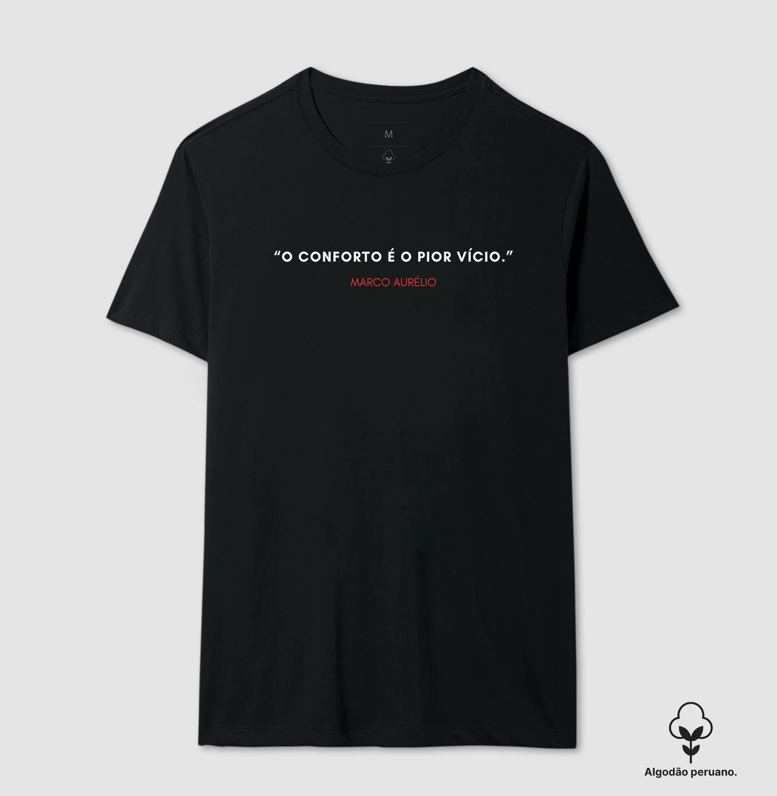 Camiseta Em Algodão Peruano Marco Aurélio Vício