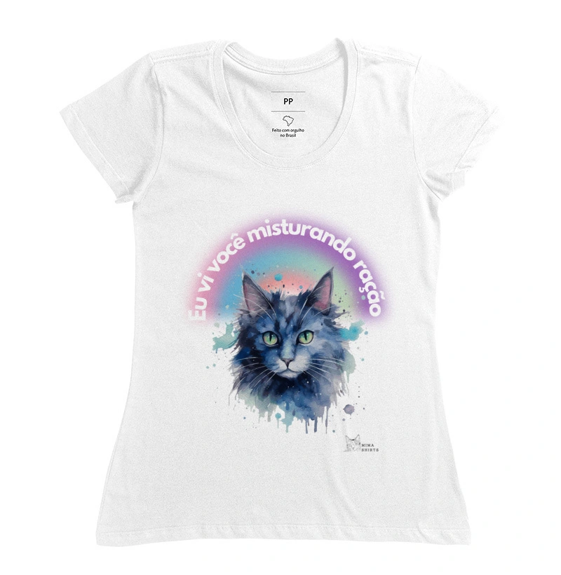 Camiseta "Eu vi você misturando ração"