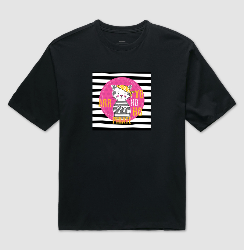 Camiseta Oversized Listras Cat