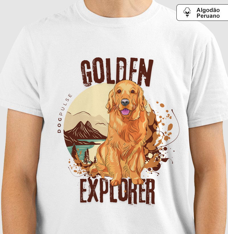 Camiseta Algodão Peruano Dog Pulse Golden Explorer – Endless Adventure